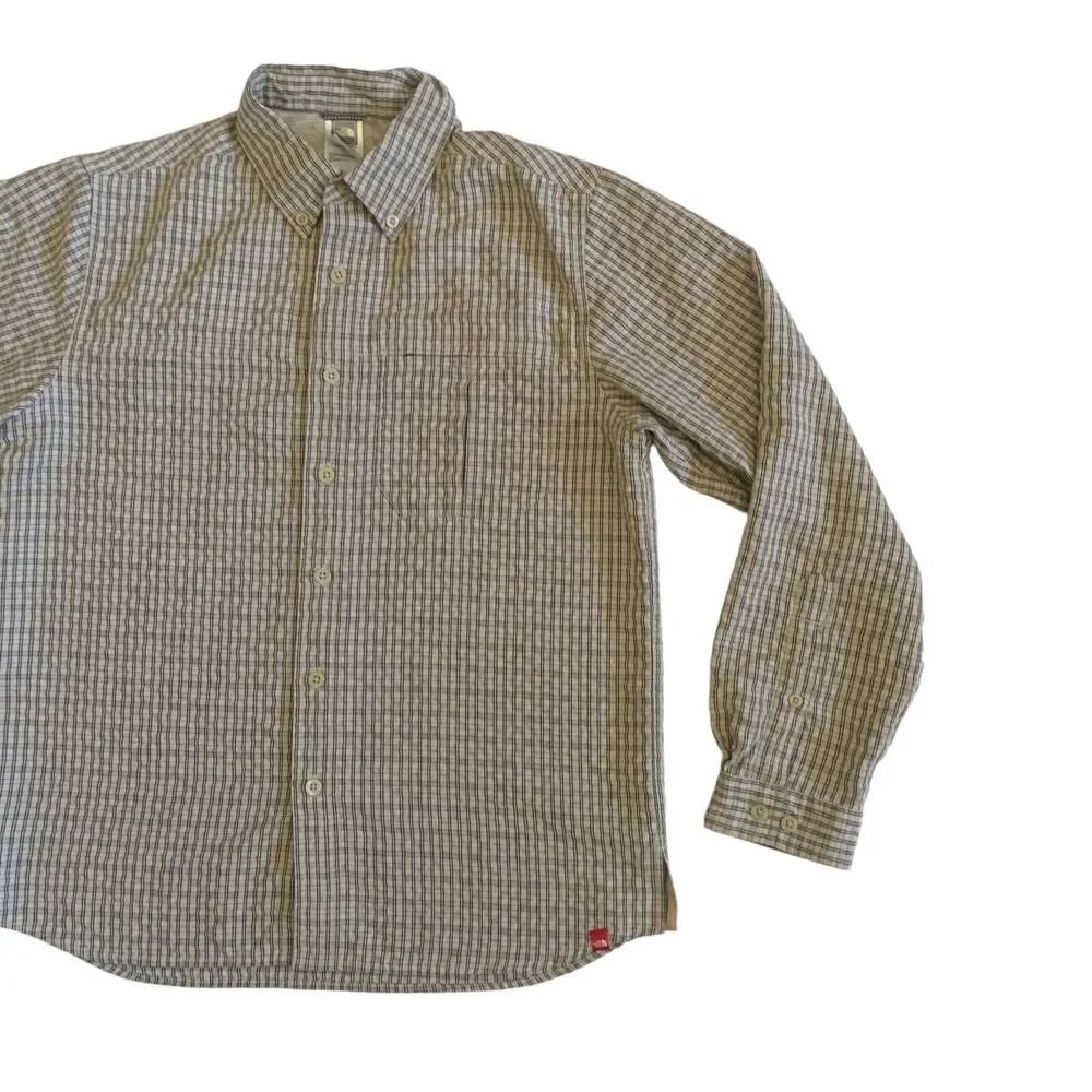 The North Face Men's Size M Button Down Long Sleeve Adult Plaid Shirt
